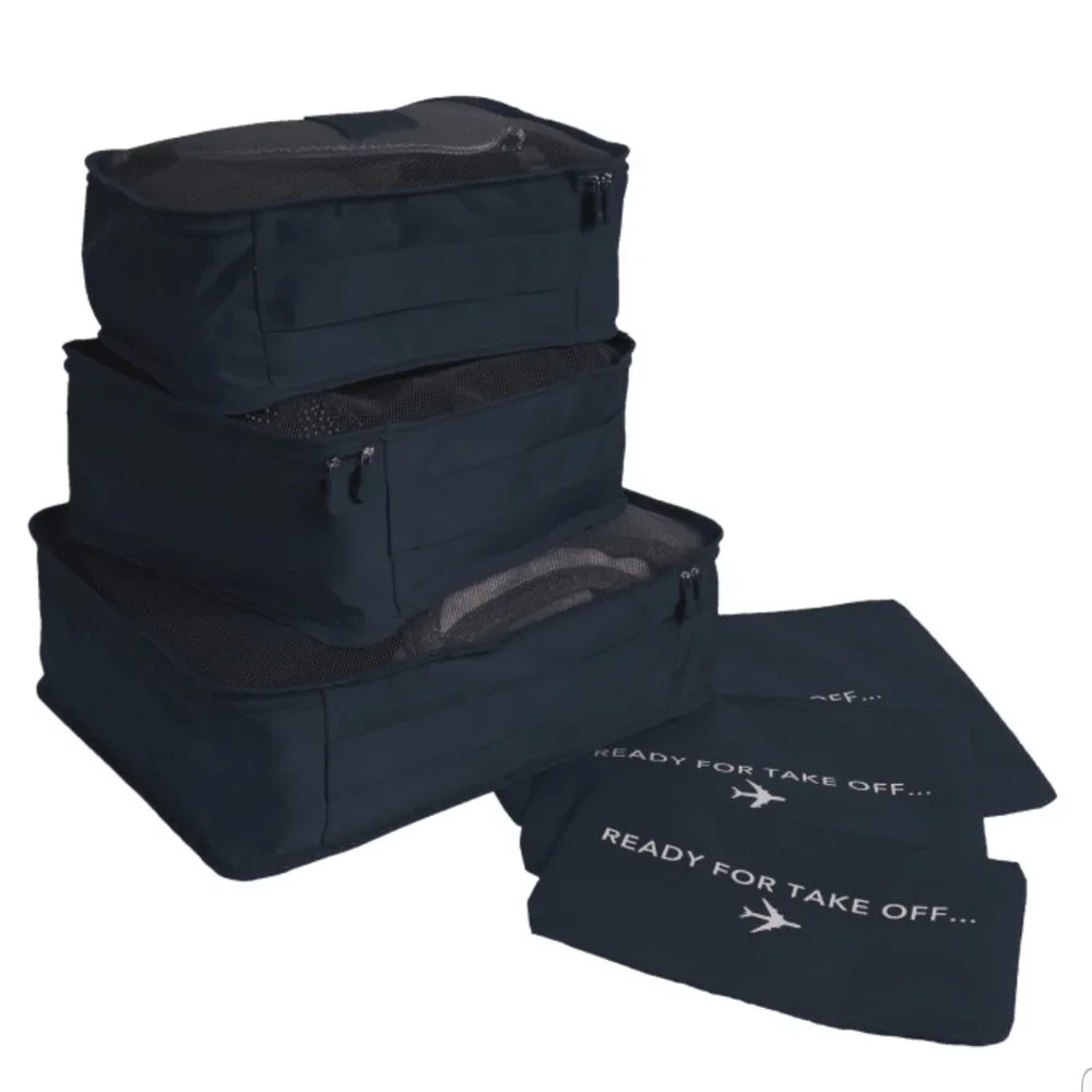 TWO- 6-Piece Luggage Packing Cubes & Laundry Pouches